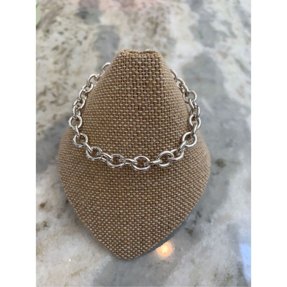 .925 Cable Link Sterling Silver Bracelet #charm bracelet